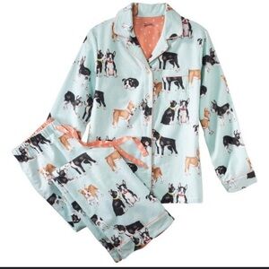 Nick & Nora dogs flannel pajama set sz Small